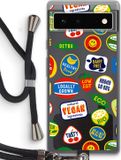Case Company® - Google Pixel 6 Hoesje met Koord - Fruitsticker - Zwart Koord - Back Cover