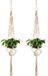 Merkloos Macrame Plant Hanger Binnen Buiten Opknoping Planter Mand Jute Touw Houder Bloem Pot Plant Houder 4 Benen 2st.
