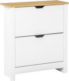 HOMCOM - Opklapbare schoenenkast - Hout - 72x26x80cm - Wit, Natuurlijk hout