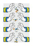 Donald Komar Donald Duck Hands - Grootte: 50 x 70 cm - Muurschildering, Posters, Kunstdruk (zonder lijst), Disney