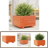 vidaXL Plantenbak 40x40x26,5 cm massief grenenhout wasbruin