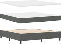 vidaXL Boxspringbed met hoofdeinde Donkergrijs 180 x 200 cm Stof