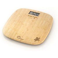 LITTLE BALANCE 8806 Bamboe schildpad USB-C, personenweegschaal zonder batterij, oplaadbaar, USB-C, herbruikbaar, 180 kg, echt bamboe