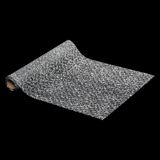 Atmosphera kerst tafelloper - zilver pailletten stof - 28 x 300 cm