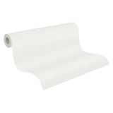 A.S. Création vliesbehang met textielstructuur in wit, groen, blauw – lichte effen behang 10,05 m x 0,53 m – 790991