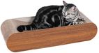 Poteau griffoir Chat, lit lounge en carton, design en forme d'os, tapis griffoir ondulé recyclable, stable et durable, protecteur de meubles, réversible, marron