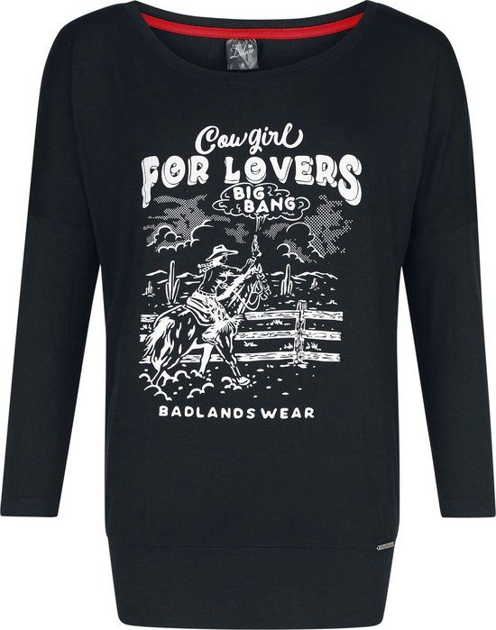 Pussy Deluxe Wild West For Lovers Longsleeve Dames Shirt met lange mouwen - zwart - M