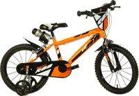Dino R88 Kinderfiets 16 Inch - Jongensfiets voor 4 tot 6 jaar - 100- 115 cm - Knijprem - Oranje