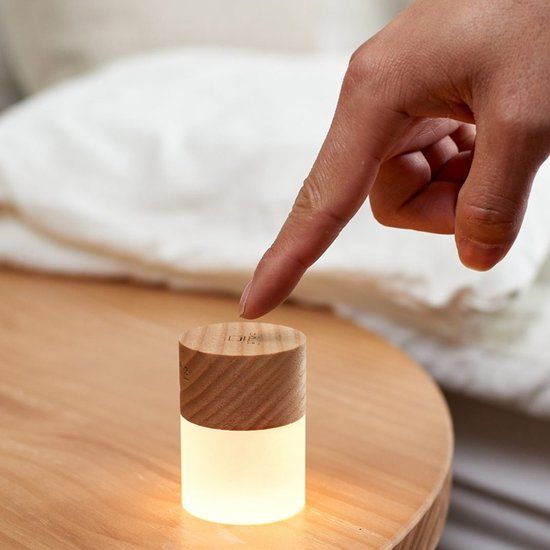 Gingko Lemelia Light Nachtlampje - Oplaadbaar - Essenhout