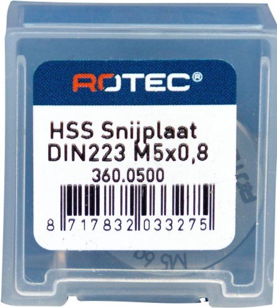 Rotec HSS Ronde Snijplaat DIN 223 Metrisch M 5 - 3600500