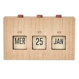 HOME DECO FACTORY, HD0094, Decorative Flip Flap Calendar in Raw Wood