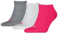 PUMA unisex 3P sneakersokken roze & grijs