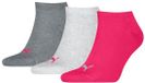 PUMA unisex 3P sneakersokken roze & grijs