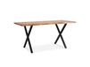 Table à manger en bois d'acacia massif, 140 cm, marron