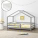 en.casa Kinderbed Knätten grenen met matras 90x200 cm lichtgrijs