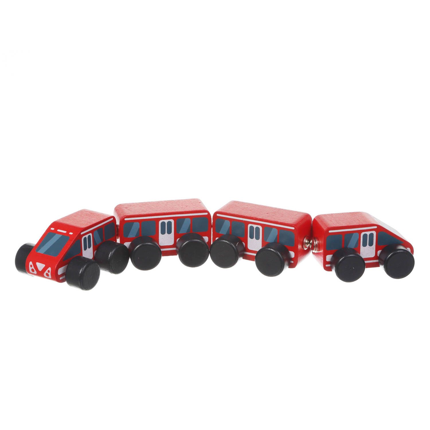 Cubika Houten Trein Magnetisch - Rood