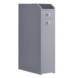 VASAGLE Kleine badkamerkast, smalle kast, opbergkast voor toiletpapier, toiletkast met lade, ladekast, voor kleine ruimtes, duifgrijs BBC847G02