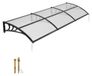 VEVOR Luifels voor deuropeningen, 96,5 x 297 cm, buitenluifels voor deuren en ramen met afwateringssysteem en ABS-beugel, bescherming tegen regen, sneeuw en zon, transparante polycarbonaatluifel voor veranda of terras