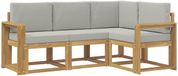 vidaXL - Buiten - bank - set - 4 - st - Wit - en - Lichtgrijs - Polyester