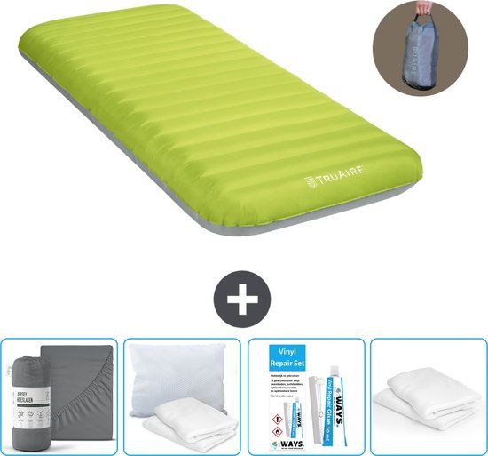 Intex Campingmat - 1-Persoons - 76 x 191 x 17 cm - Groen - Complete Set