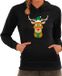 Bellatio Decorations Shoppartners Bv Rudolf met Kerstmuts foute Kerst hoodie / hooded sweater - zwart - dames - Kerstkleding / Kerst outfit M