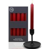 Candelo Set van 10 kandelaarsen, tafelkaarsenrood, 18,5 cm, 7,5 uur brandduur, huishoudelijke kaarsen voor kandelaars en kroonluchters, staafkaarsen