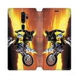 Beschermhoes Oppo Beschermhoes van leer voor Oppo A9 (2020) Moto Cross zwart