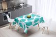Bonamaison Tafelkleed, Anti-Mold, Sneldrogend, Waterdicht, 100% Polyester Tafellaken, Turkoois, wit, 140 x 140 Cm