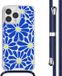 iMoshion Hoesje iPhone 13 Pro Max - Cobalt Blue Flowers Connect - Met Koord
