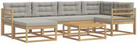 vidaXL - Hoek loungeset - 6 zitplekken - Wit en lichtgrijs - Acacia hout