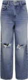 Only Jeans Onlamber Lw Destroy Ovs Baggy Dnm D 15374520 Medium Blue Denim Dames Maat - W27 X L32