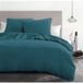 HOME LINGE PASSION Housse de couette 3 pièces - HP72064 - Microfibre - Bleu canard - 220 x 240 cm