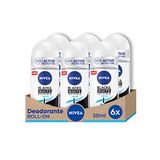 NIVEA Black & White Invisible Fresh Deodorant Roll-on 6 x 50 ml