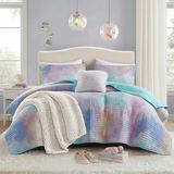 Intelligent Design Cassiopeia Bohemian 4-delige beddengoedset voor tweepersoonsbed, lichte gewatteerde sprei met aquarel, casual en trendy stijl, voor alle seizoenen, Cassiopeia, tweepersoons/kingsize