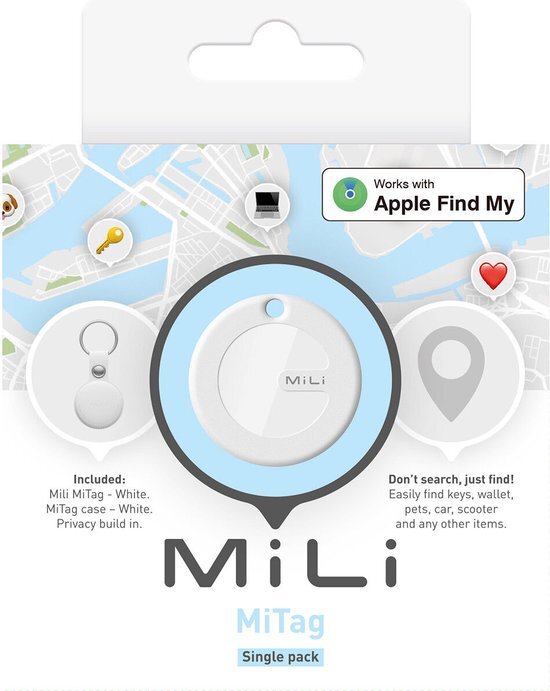 Mili Mitag & Leather Case - White 1 Pack