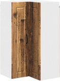 vidaXL Wandhoekkast PORTO Oudhout 57 x 57 x 100 cm Bewerkt hout