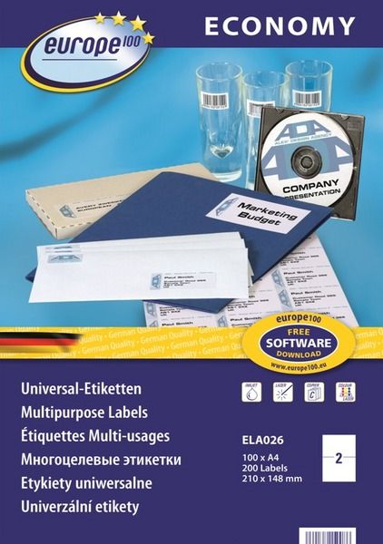 Avery ELA026 Printeretiketten wit