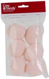 Cosy & Trendy Paaseieren - 6x stuks - roze - 6 cm - kunststof