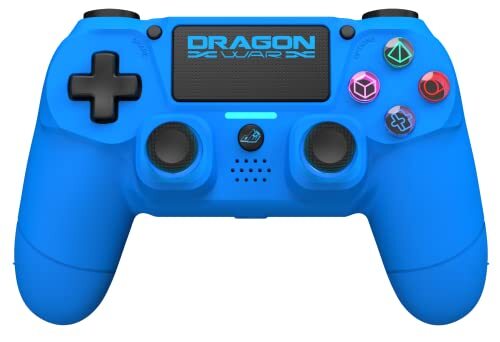 DRAGON WAR - Dragon Shock 4 Draadloze Controller Blauw voor PS4, PC en Mobiel