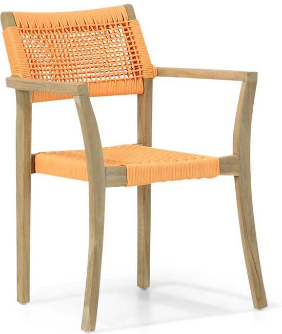 Lifestyle Dallas dining tuinstoel rope stapelbaar - Oranje
