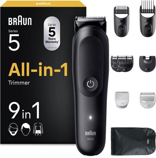 Braun Series 5 AIO5540 - All-in-One Trimmer for Beard, Hair & Body - Black