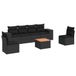 vidaXL Loungeset 7-delig Poly Rattan Zwart