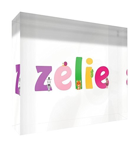 Little Helper Little helper herinnering deco acryl transparant gepolijst als diamantstijl illustratief bont met de naam meisjesnaam Zelie 14,8 x 21 x 2 cm Grand