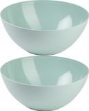 Plasticforte Plat de service/salade - 2x pièces - D23 x H10 cm - plastique - vert menthe