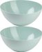 Plasticforte Plat de service/salade - 2x pièces - D23 x H10 cm - plastique - vert menthe