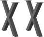 vidaXL Eettafelpoten 2 stuks X-vormig 70x(72-73) cm staal antraciet