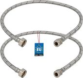 KOTARBAU® 2 Pièces - Tuyau de raccordement flexible 1/2“x3/8“ - Tuyau de raccordement pour robinetterie 80 cm - Tuyau de robinet flexible - Écrou tournant x raccord à compression - Tuyau de raccordement sanitaire - Tuyau de raccordement tressé en acier inoxydable