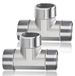Merkloos RVS T-stuk - 1/2 inch buitendraad - 3-weg verdeler - 2 stuks - Water, olie en gas