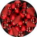 Decoris Boules de Noël rouge - plastique - 6-8-10 cm - 50 pièces - mélange mat et brillant - avec fils de suspension - décoration de sapin de Noël