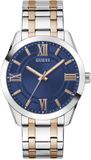 Guess Elliot Quartz Analoog Horloge Zilverkleurig En Roségoudkleurig Kast Gemaakt Van 100% Roestvrij Staal En Een Armband Van 100% Roestvrij Staal 44 GW0893G1, GW0893G2, GW0893G3, GW0893G4, GW0893G5